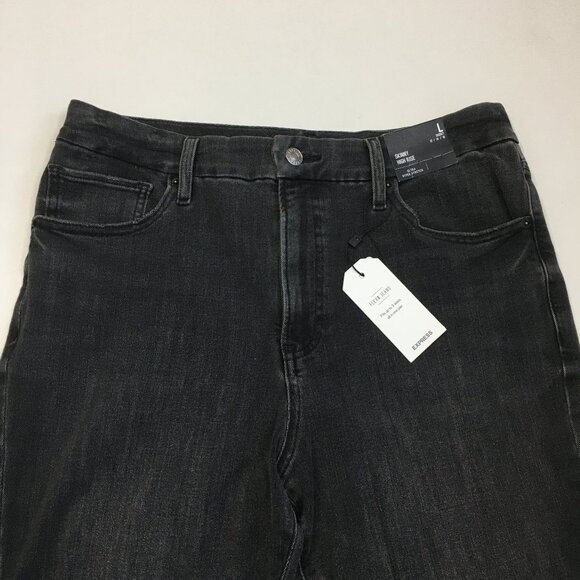 NWT EXPRESS Flexx Dark Gray High Rise Ultra Hyper Stretch Skinny Jeans 3 Sizes - Picture 7 of 13
